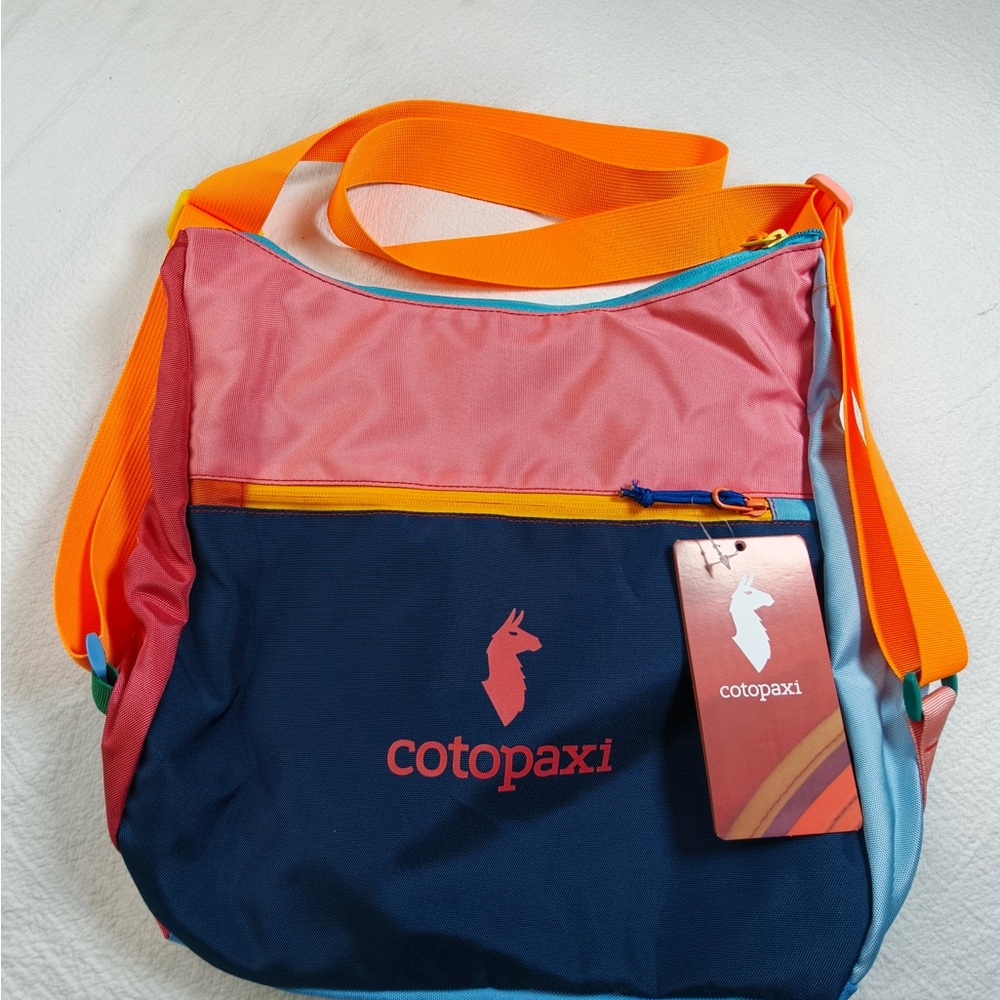 Cotopaxi Colorblock Crossbody Bag in Pink, Navy & Orange